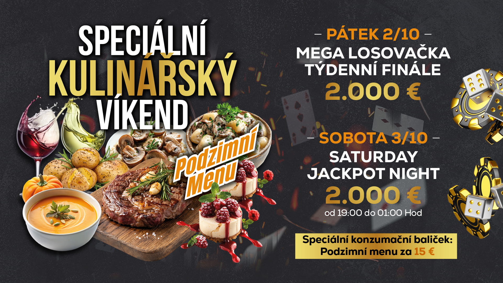 Speciální kulinářský víkend – podzimní menu