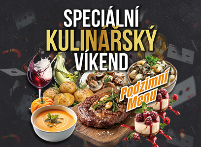 🍄 Speciální kulinářský víkend – podzimní menu | 2. a 3. 10. 2026 | 19:00–01:00 hod.